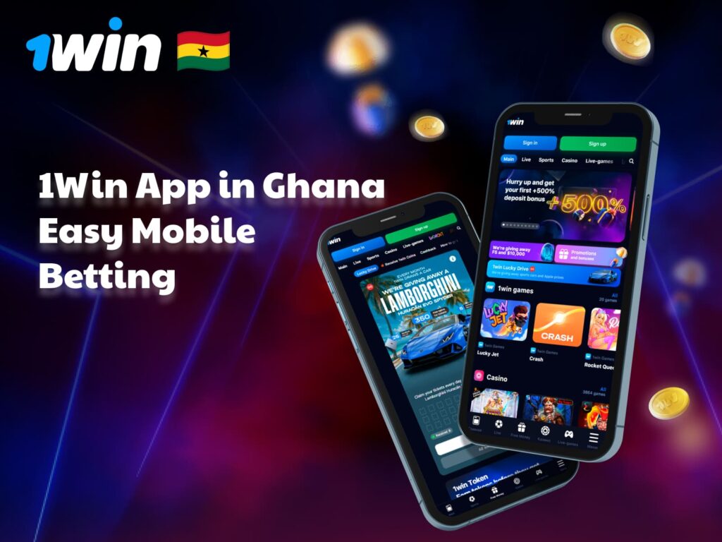1Win mobile app in Ghana showcasing seamless betting and casino gaming on smartphones