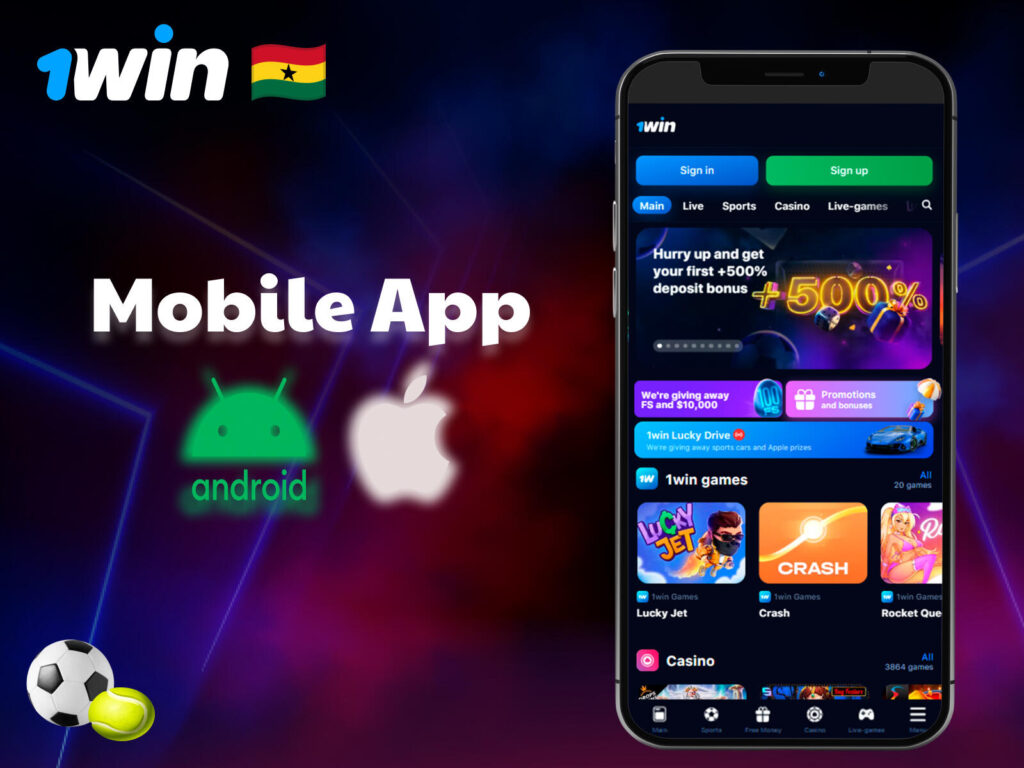 1Win mobile app for Android and iOS in Ghana — fast, user-friendly access to betting and casino games